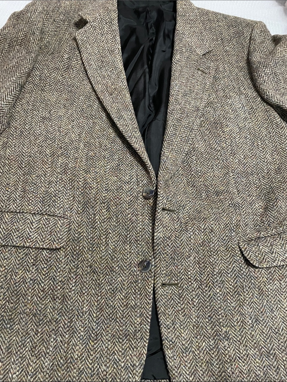 Classic Brown Herringbone Men's Sport Coat